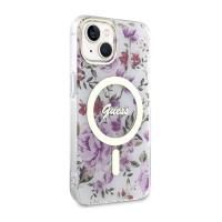 Guess Flower MagSafe - Etui iPhone 14 (Przezroczysty)