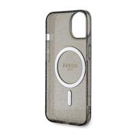 Guess Glitter Gold MagSafe - Etui iPhone 14 (Czarny)