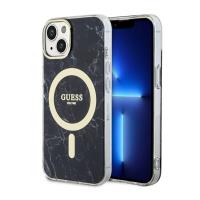 Guess Marble MagSafe - Etui iPhone 14 Plus (Czarny)