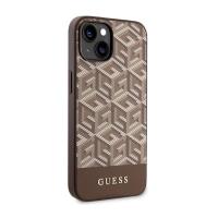 Guess GCube Stripes MagSafe - Etui iPhone 14 (Brązowy)