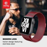 Crong Milano Steel – Pasek ze stali nierdzewnej do Apple Watch 38/40/41/42 mm (czerwony)
