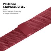 Crong Milano Steel – Pasek ze stali nierdzewnej do Apple Watch 38/40/41/42 mm (czerwony)