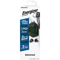 Energizer Ultimate - Ładowarka sieciowa podróżna Multiplug EU / UK / US GaN USB-C 20W PD (Zielony)