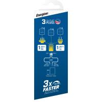 Energizer Ultimate - Ładowarka sieciowa podróżna Multiplug EU / UK / US GaN USB-C & USB-A 38W PD + QC3.0 (Srebrny)