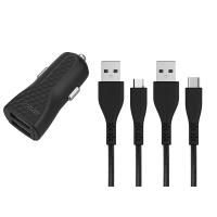 Energizer HardCase - Ładowarka samochodowa 2x USB-A 2.4A + Kabel USB-C & Micro USB (Czarny) Energizer HardCase - Ładowarka samochodowa 2x USB-A 2.4A + Kabel USB-C & Micro USB (Czarny)