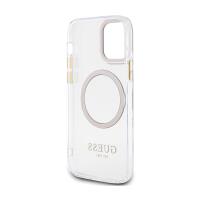 Guess Metal Outline MagSafe - Etui iPhone 12 / iPhone 12 Pro (przezroczysty / złoty)