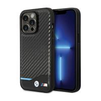 BMW Leather Carbon Blue Line - Etui iPhone 13 Pro (Czarny) BMW Leather Carbon Blue Line - Etui iPhone 13 Pro (Czarny)