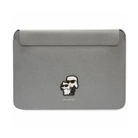 Karl Lagerfeld NFT Saffiano Karl & Choupette Sleeve - Etui na notebook 14" (Srebrny)