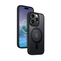 Crong Hybrid Frost MAG Cover - Etui iPhone 15 Pro Max MagSafe (czarny)