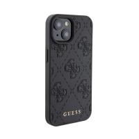 Guess Leather 4G Stamped - Etui iPhone 15 (czarny)