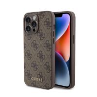 Guess 4G Metal Gold Logo - Etui iPhone 15 Pro Max (brązowy)