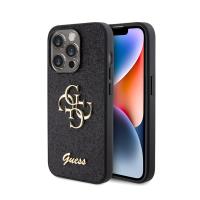 Guess Glitter Script Big 4G - Etui iPhone 15 Pro (czarny) Guess Glitter Script Big 4G - Etui iPhone 15 Pro (czarny)