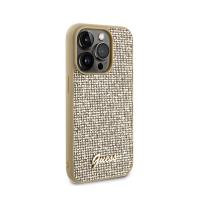 Guess Disco Metal Script - Etui iPhone 15 Pro (złoty)