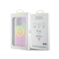 Guess IML Iridescent MagSafe - Etui iPhone 15 Pro (różowy)