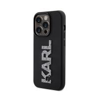 Karl Lagerfeld 3D Rubber Glitter Logo - Etui iPhone 15 Pro (czarny)