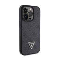 Guess Leather 4G Triangle Strass - Etui iPhone 15 Pro Max (czarny)