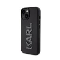 Karl Lagerfeld 3D Rubber Glitter Logo - Etui iPhone 15 (czarny)