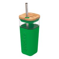 Quokka Liquid Cube - Kubek szklany 540 ml ze słomką ze stali nierdzewnej (Green) Quokka Liquid Cube - Kubek szklany 540 ml ze słomką ze stali nierdzewnej (Green)