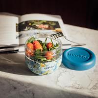 Quokka Bubble Food Jar - Pojemnik na żywność / lunchbox 770 ml (Blue Peonies)
