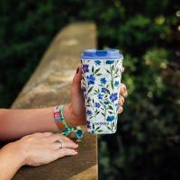 Quokka Vaso Cafe Doble Pared - Kubek z podwójnymi ściankami 450 ml (Ditsy Bloom)