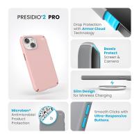 Speck Presidio2 Pro - Etui iPhone 16e / iPhone 15 / iPhone 14 / iPhone 13 (Dahlia Pink / Rose Copper / White)