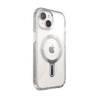 Speck Presidio Perfect-Clear Grip ClickLock & MagSafe - Etui iPhone 16e / iPhone 15 / iPhone 14 / iPhone 13 (Clear / Chrome Finish / Serene Silver)