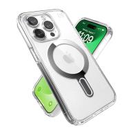 Speck Presidio Perfect-Clear ClickLock & MagSafe - Etui iPhone 15 Pro (Clear / Chrome Finish / Serene Silver)