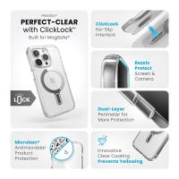Speck Presidio Perfect-Clear ClickLock & MagSafe - Etui iPhone 15 Pro (Clear / Chrome Finish / Serene Silver)