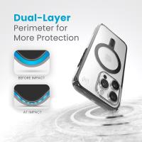 Speck Presidio Perfect-Clear ClickLock & MagSafe - Etui iPhone 15 Pro (Clear / Frosted Black / Slate Grey)