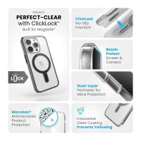 Speck Presidio Perfect-Clear ClickLock & MagSafe - Etui iPhone 15 Pro (Clear / Frosted Black / Slate Grey)