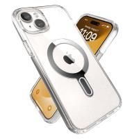 Speck Presidio Perfect-Clear ClickLock & MagSafe - Etui iPhone 15 Plus / iPhone 14 Plus (Clear / Chrome Finish / Serene Silver)
