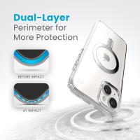 Speck Presidio Perfect-Clear ClickLock & MagSafe - Etui iPhone 15 Plus / iPhone 14 Plus (Clear / Chrome Finish / Serene Silver)