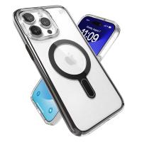 Speck Presidio Perfect-Clear ClickLock & MagSafe - Etui iPhone 15 Pro Max (Clear / Frosted Black / Slate Grey)
