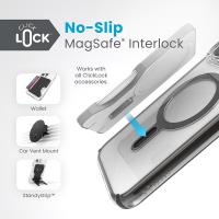 Speck Presidio Perfect-Clear ClickLock & MagSafe - Etui iPhone 15 Pro Max (Clear / Frosted Black / Slate Grey)