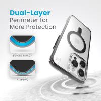 Speck Presidio Perfect-Clear ClickLock & MagSafe - Etui iPhone 15 Pro Max (Clear / Frosted Black / Slate Grey)