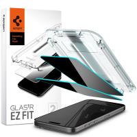 Spigen GLAS.TR EZ FIT Privacy 2-Pack - Szkło hartowane z filtrem prywatyzującym do iPhone 15 Pro Max 2 szt