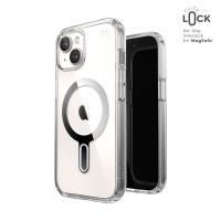 Speck Presidio Perfect-Clear ClickLock & MagSafe - Etui iPhone 16e / iPhone 15 / iPhone 14 / iPhone 13 (Clear / Chrome Finish / Serene Silver) Speck Presidio Perfect-Clear ClickLock & MagSafe - Etui iPhone 16e / iPhone 15 / iPhone 14 / iPhone 13 (Clear / Chrome Finish / Serene Silver)