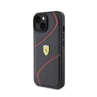 Ferrari Twist Metal Logo - Etui iPhone 15 (czarny)