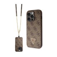 Guess Crossbody 4G Metal Logo - Etui iPhone 15 Pro (brązowy) Guess Crossbody 4G Metal Logo - Etui iPhone 15 Pro (brązowy)