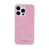 Guess Leather 4G Stamped - Etui iPhone 15 (różowy)