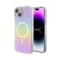 Guess IML Iridescent MagSafe - Etui iPhone 15 Plus (różowy)