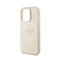 Guess Saffiano MagSafe - Etui iPhone 15 Pro Max (złoty)
