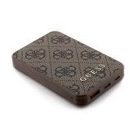 Guess 4G Leather Metal Logo - Power Bank 5000 mAh 15W (brązowy)