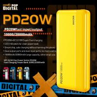 WEKOME WP-04 Pop Digital Series - Power bank 20000 mAh Fast Charging USB-C PD 20W + USB-A QC3.0 18W (Żółty)