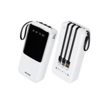 WEKOME WP-10 Pop Digital Series - Power bank 20000 mAh z wbudowanym kablem USB-C / Lightning / Micro USB / USB-A (Biały)