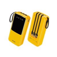 WEKOME WP-10 Pop Digital Series - Power bank 20000 mAh z wbudowanym kablem USB-C / Lightning / Micro USB / USB-A (Żółty)
