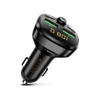 WEKOME WP-C26 - Transmiter FM Bluetooth / MicroSD / 2x USB-A + ładowarka samochodowa 17W (Czarny) WEKOME WP-C26 - Transmiter FM Bluetooth / MicroSD / 2x USB-A + ładowarka samochodowa 17W (Czarny)