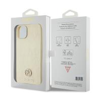 Guess 4G Strass Metal Logo - Etui iPhone 15 (złoty)