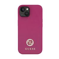 Guess 4G Strass Metal Logo - Etui iPhone 15 (różowy)