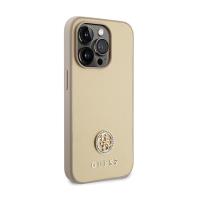 Guess 4G Strass Metal Logo - Etui iPhone 15 Pro Max (złoty)